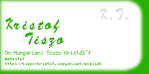 kristof tiszo business card